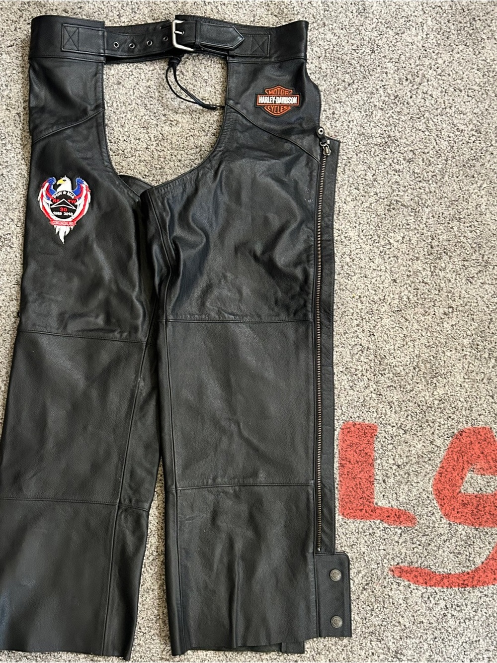 Harley-Davidson Black Leather Motorcycle Vest with Logo Labels
